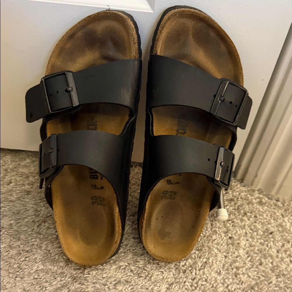 Black Double Strap Sandals Size 38